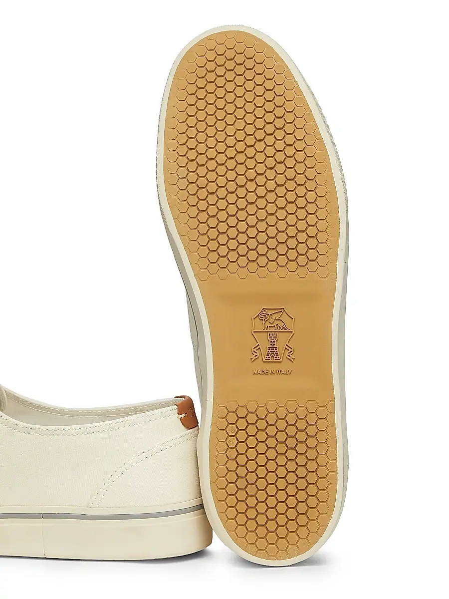 Brunello Cucinelli Men's Canvas & Leather Low-Top Sneakers | Thumbnail 6 Brunello Cucinelli Men's Canvas & Leather Low-Top Sneakers | Thumbnail 6