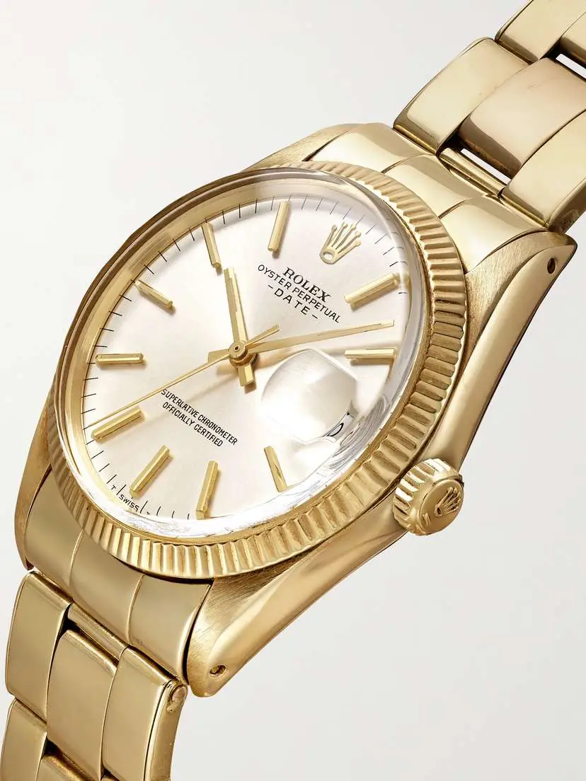 Wind Vintage + Rolex Pre-owned 1970 Oyster Perpetual Date Automatic 34mm 14-karat Gold Watch | Thumbnail 3 Wind Vintage + Rolex Pre-owned 1970 Oyster Perpetual Date Automatic 34mm 14-karat Gold Watch | Thumbnail 3