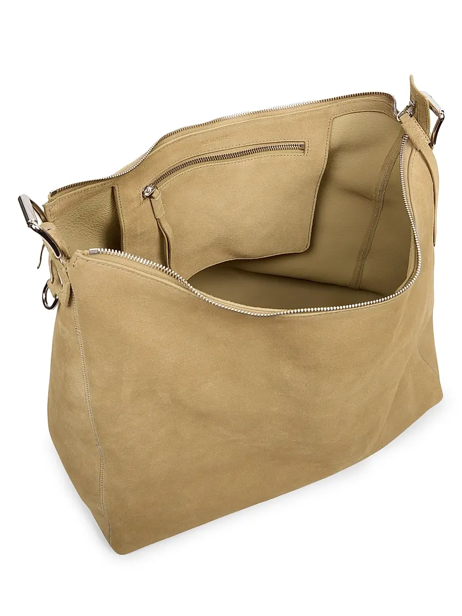Lemaire Men's Belted Suede Hobo Bag | Thumbnail 3 Lemaire Men's Belted Suede Hobo Bag | Thumbnail 3