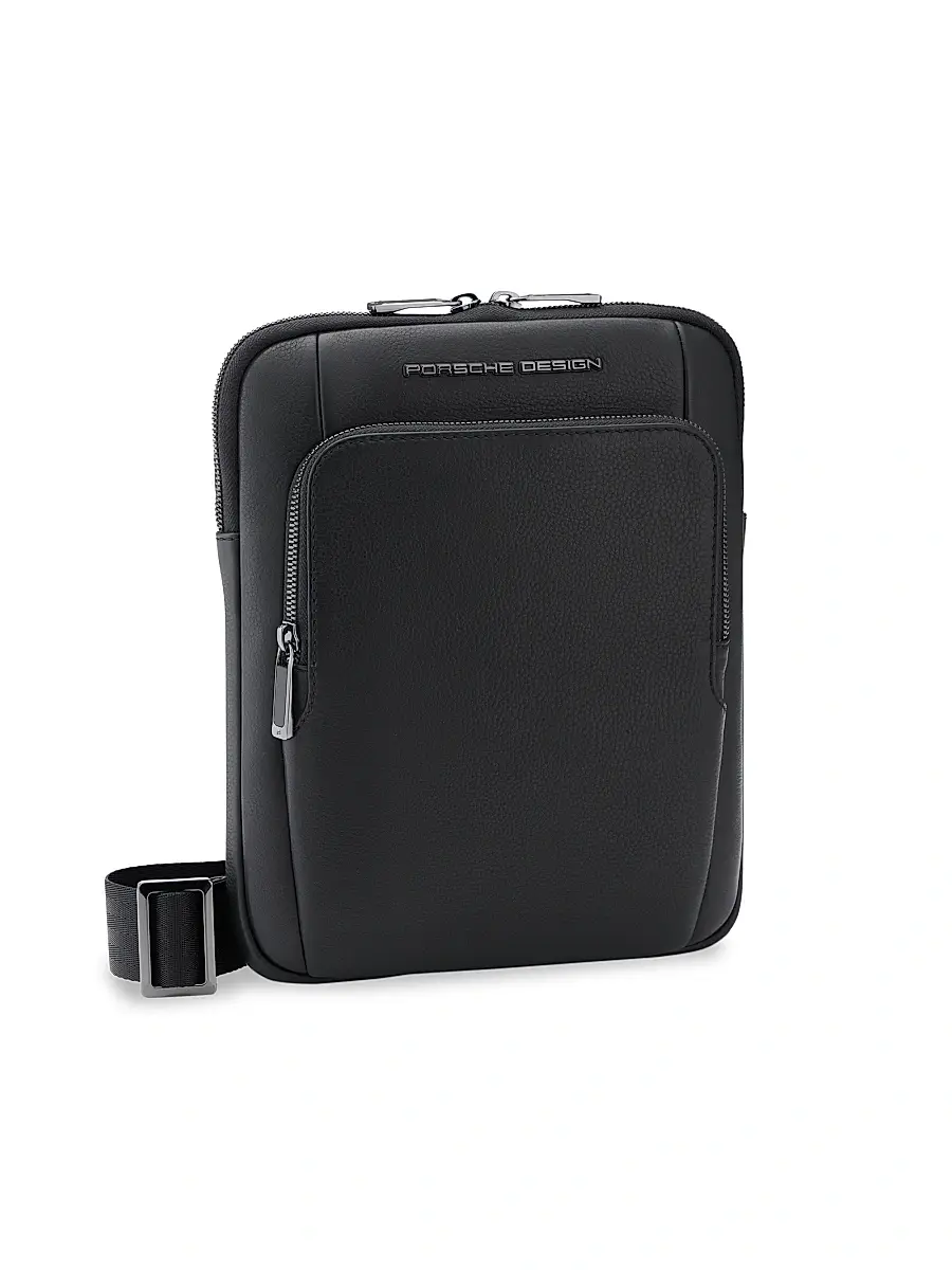 Porsche Design Men's Roadster Leather Small Shoulder Bag - Black | Thumbnail 2 Porsche Design Men's Roadster Leather Small Shoulder Bag - Black | Thumbnail 2