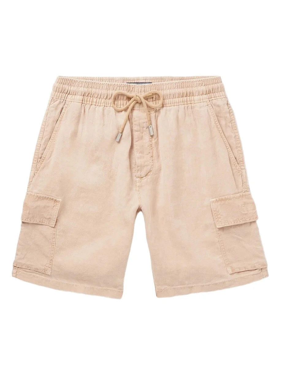 Baie Straight-Leg Linen Drawstring Cargo Shorts - Men Baie Straight-Leg Linen Drawstring Cargo Shorts - Men