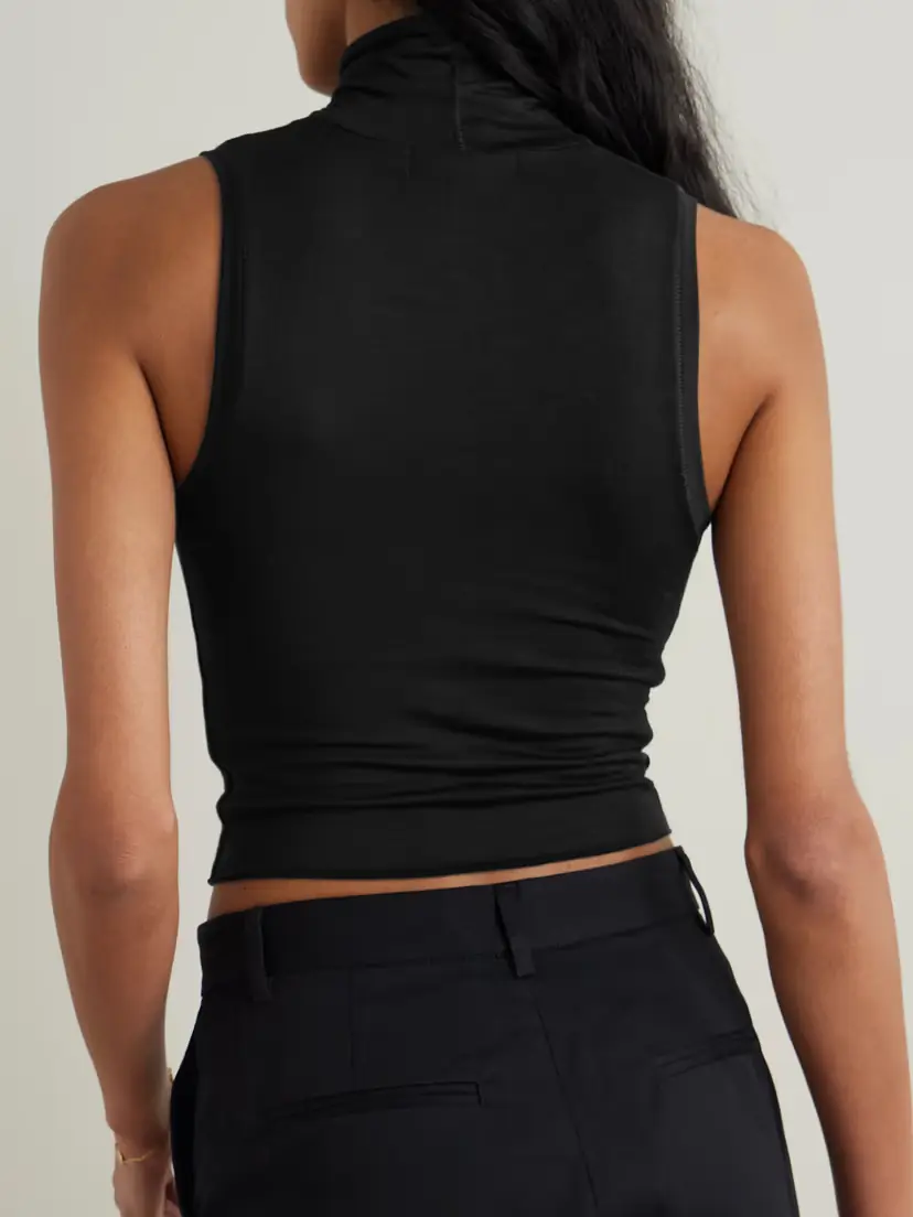 ÉTERNE Harlow Stretch-modal Jersey Turtleneck Tank | Thumbnail 3