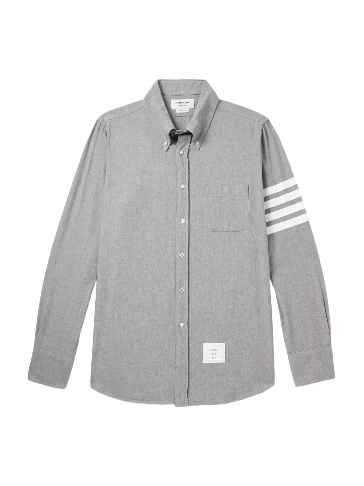 Button-Down Collar Striped Cotton-Chambray Shirt - Men Button-Down Collar Striped Cotton-Chambray Shirt - Men