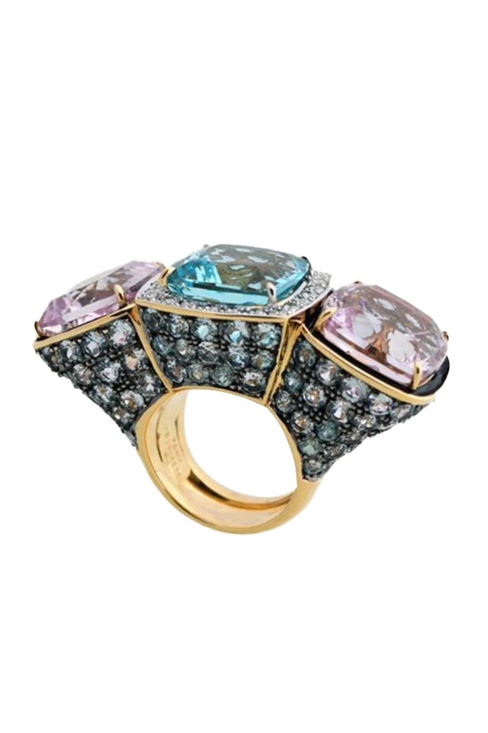 Aquamarine Kunzite Diamond Ring Aquamarine Kunzite Diamond Ring