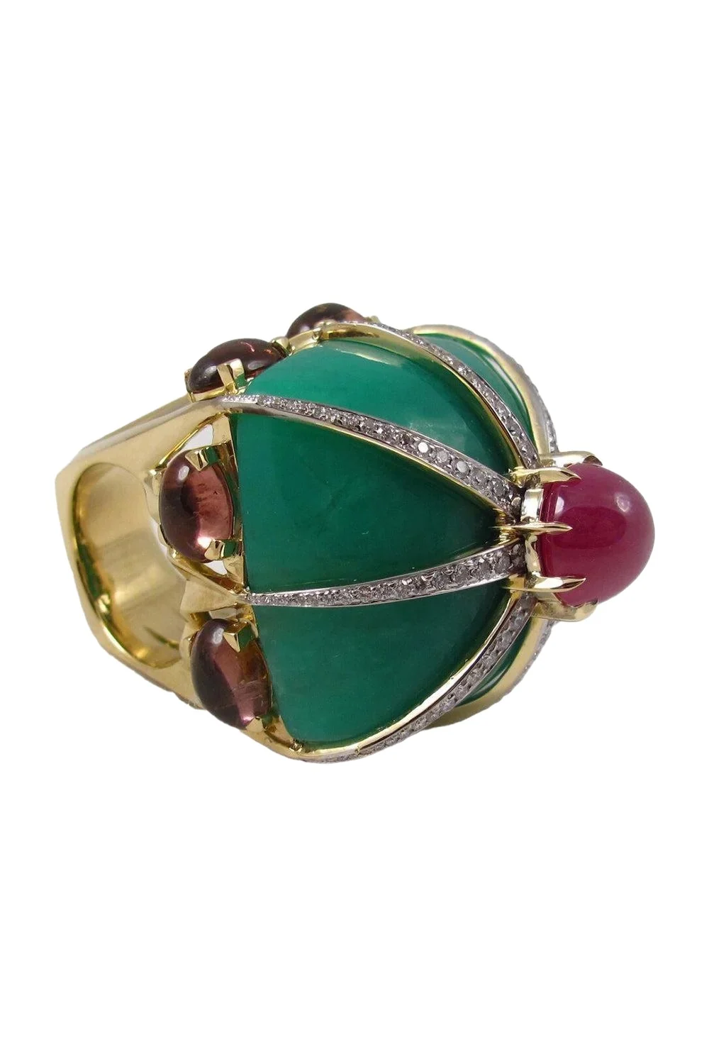 Chrysoprase Ruby Tourmaline Ring Chrysoprase Ruby Tourmaline Ring