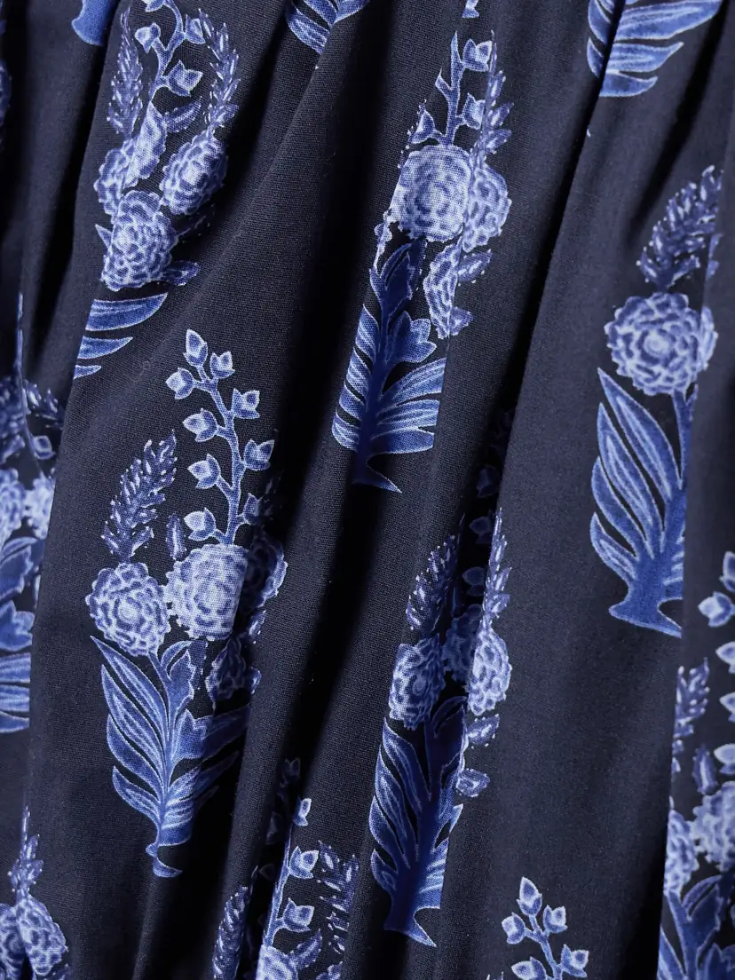 Carolina Herrera Gathered Floral-print Cotton-blend Poplin Midi Dress | Thumbnail 4 Carolina Herrera Gathered Floral-print Cotton-blend Poplin Midi Dress | Thumbnail 4