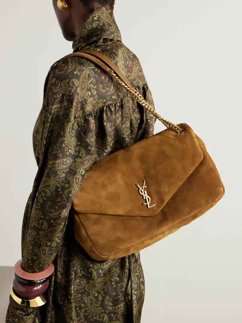 Saint Laurent Calypso Large Padded Suede Shoulder Bag | Thumbnail 2