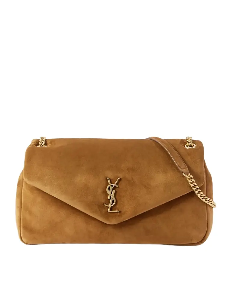 Calypso Large Padded Suede Shoulder Bag