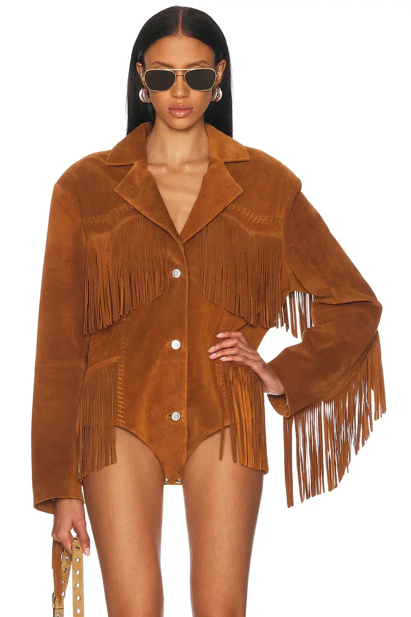 Coperni Suede Fringed Body Jacket | Image 1 Coperni Suede Fringed Body Jacket | Image 1