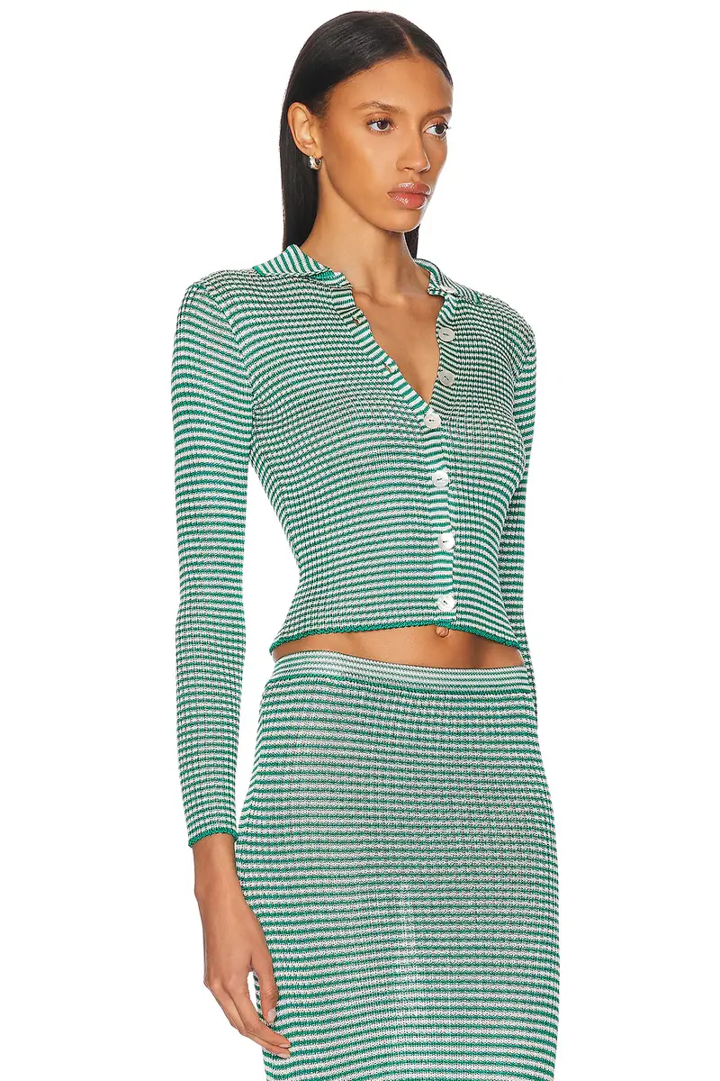 Calle Del Mar Micro Stripe Long Sleeve Cardigan | Thumbnail 2 Calle Del Mar Micro Stripe Long Sleeve Cardigan | Thumbnail 2