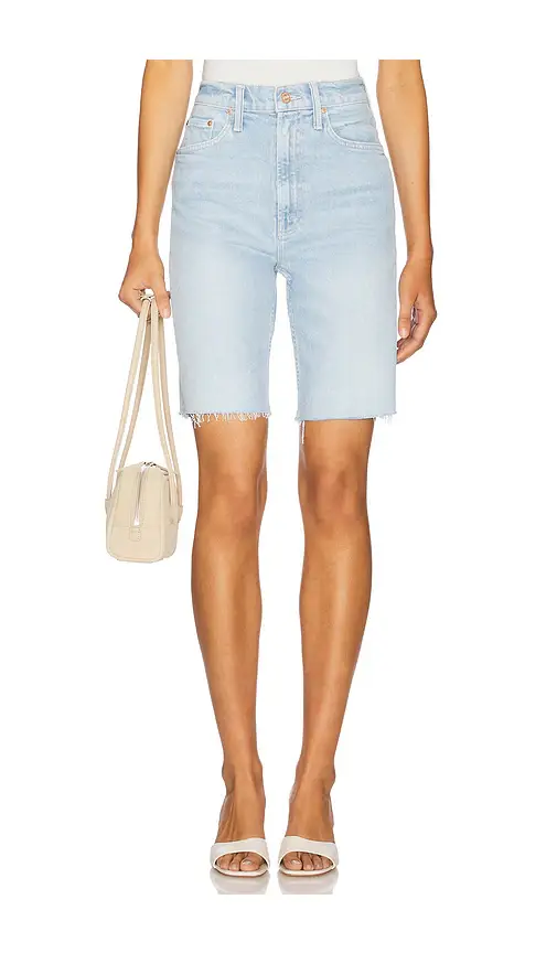 Mother High Waisted Rider Bermuda Short Fray