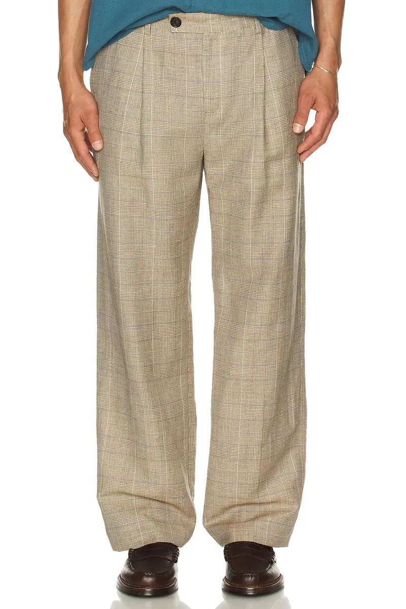 Corridor Plaid Linen Pleated Trouser | Thumbnail 3 Corridor Plaid Linen Pleated Trouser | Thumbnail 3