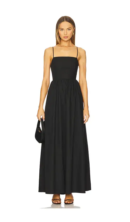 susana monaco Poplin Lace Up String Maxi Dress