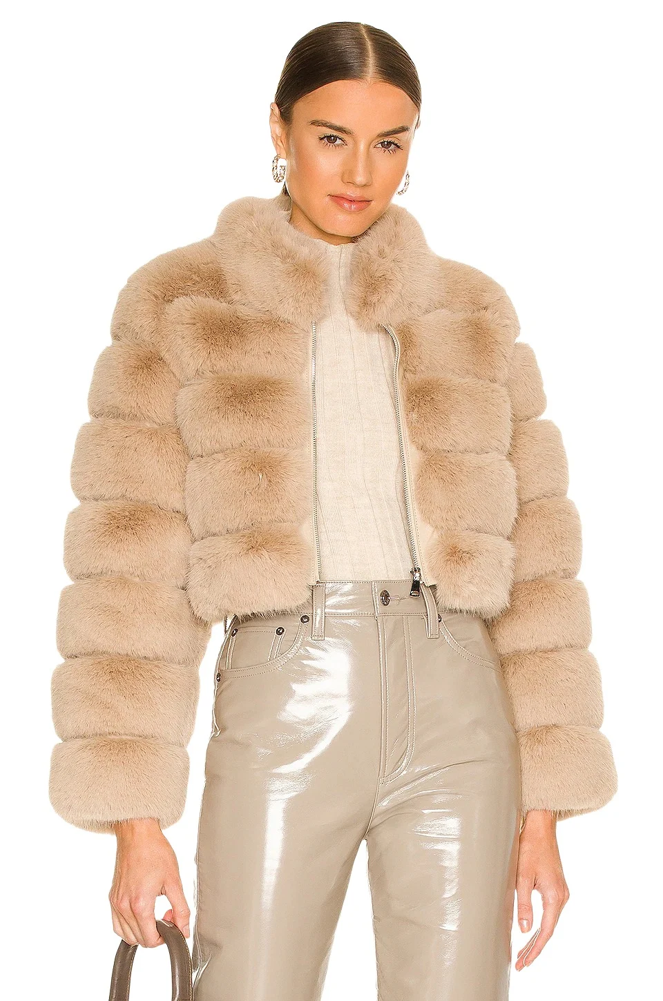 Adrienne Landau Faux Fox Fur Jacket
