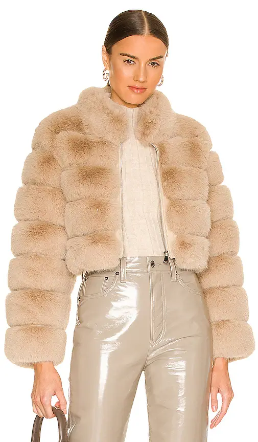 Adrienne Landau Faux Fox Fur Jacket