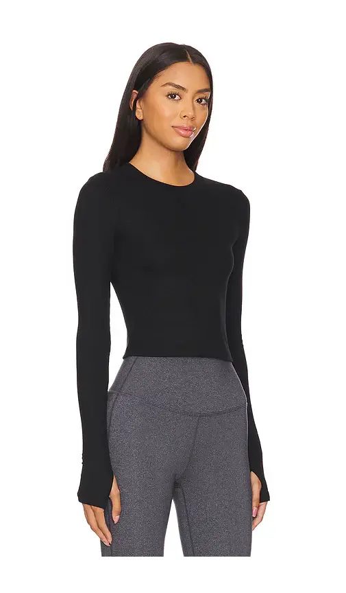 Splits59 Louise Rib Long Sleeve Crop Top | Thumbnail 2 Splits59 Louise Rib Long Sleeve Crop Top | Thumbnail 2