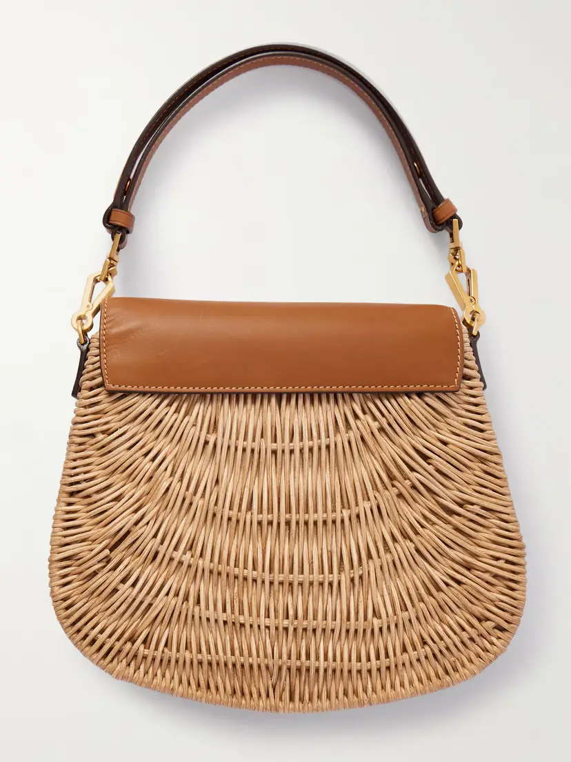 Saint Laurent Voltaire Top Handle Leather-trimmed Bamboo Shoulder Bag | Thumbnail 3 Saint Laurent Voltaire Top Handle Leather-trimmed Bamboo Shoulder Bag | Thumbnail 3