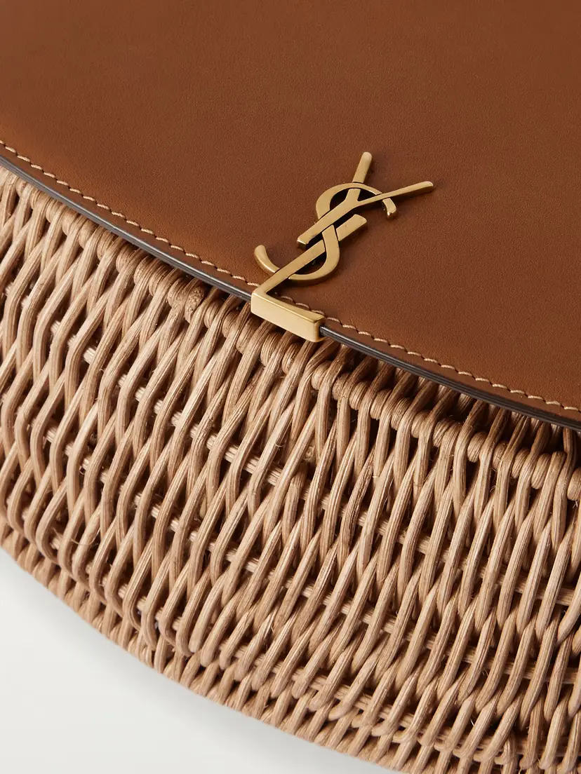 Saint Laurent Voltaire Top Handle Leather-trimmed Bamboo Shoulder Bag | Thumbnail 4 Saint Laurent Voltaire Top Handle Leather-trimmed Bamboo Shoulder Bag | Thumbnail 4