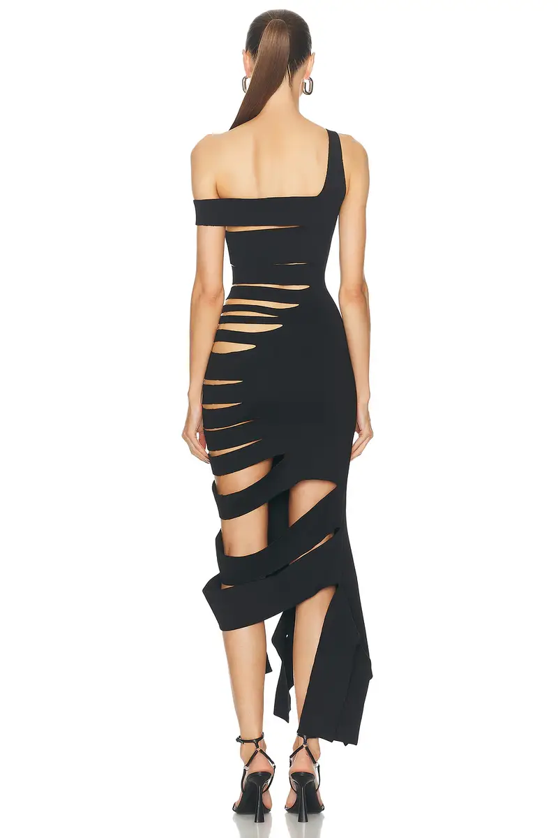 Mugler Cut Out Midi Dress | Thumbnail 4 Mugler Cut Out Midi Dress | Thumbnail 4