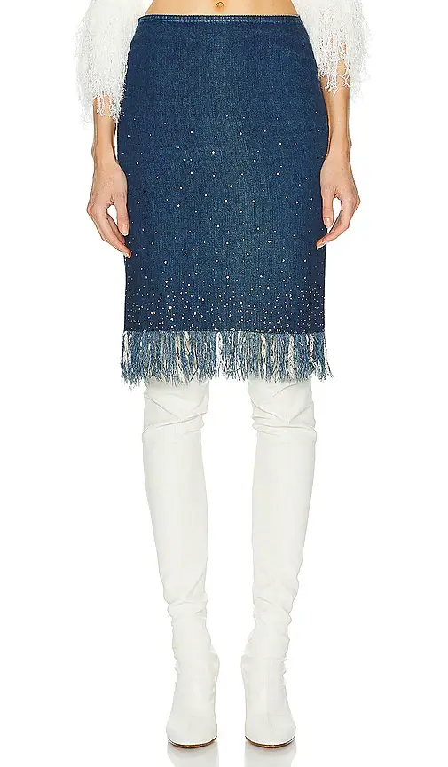 Fendi Denim Fringe Skirt | Image 1 Fendi Denim Fringe Skirt | Image 1