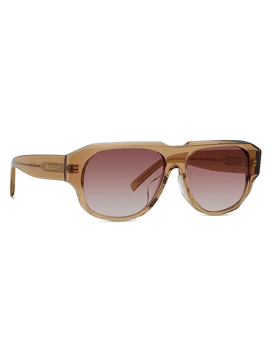Givenchy Women's Gv Day 55MM Rectangular Sunglasses - Shiny Light Brown | Thumbnail 8 Givenchy Women's Gv Day 55MM Rectangular Sunglasses - Shiny Light Brown | Thumbnail 8
