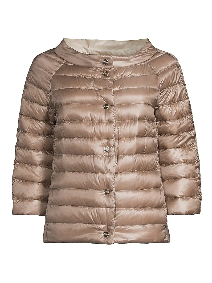 Herno Women's Ultralight Reversible Quilted Nylon Puffer Jacket - Taupe Champagne | Image 1 Herno Women's Ultralight Reversible Quilted Nylon Puffer Jacket - Taupe Champagne | Image 1