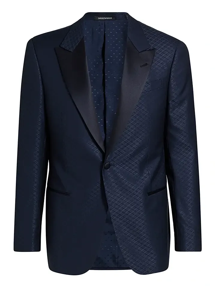 Emporio Armani Men's Diamond Grid Print Dinner Jacket