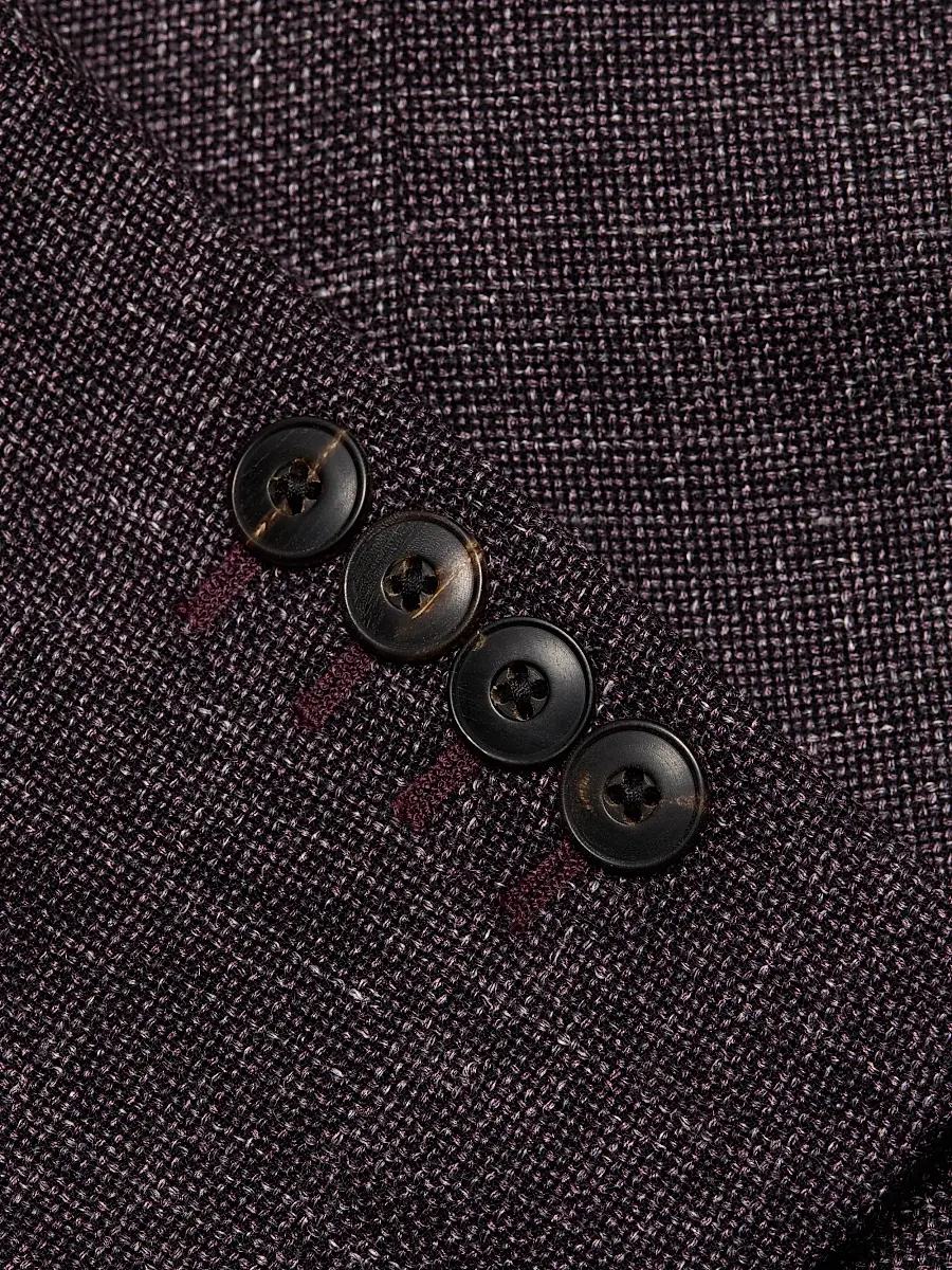 Emporio Armani Men's Soft Wool, Silk, & Linen Blazer - Purple | Thumbnail 7 Emporio Armani Men's Soft Wool, Silk, & Linen Blazer - Purple | Thumbnail 7