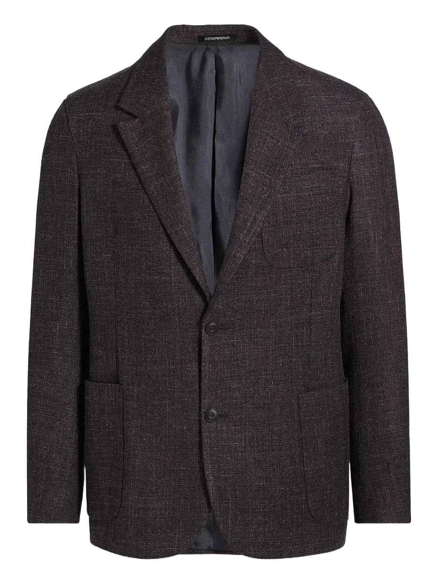 Men's Soft Wool, Silk, & Linen Blazer - Purple Men's Soft Wool, Silk, & Linen Blazer - Purple