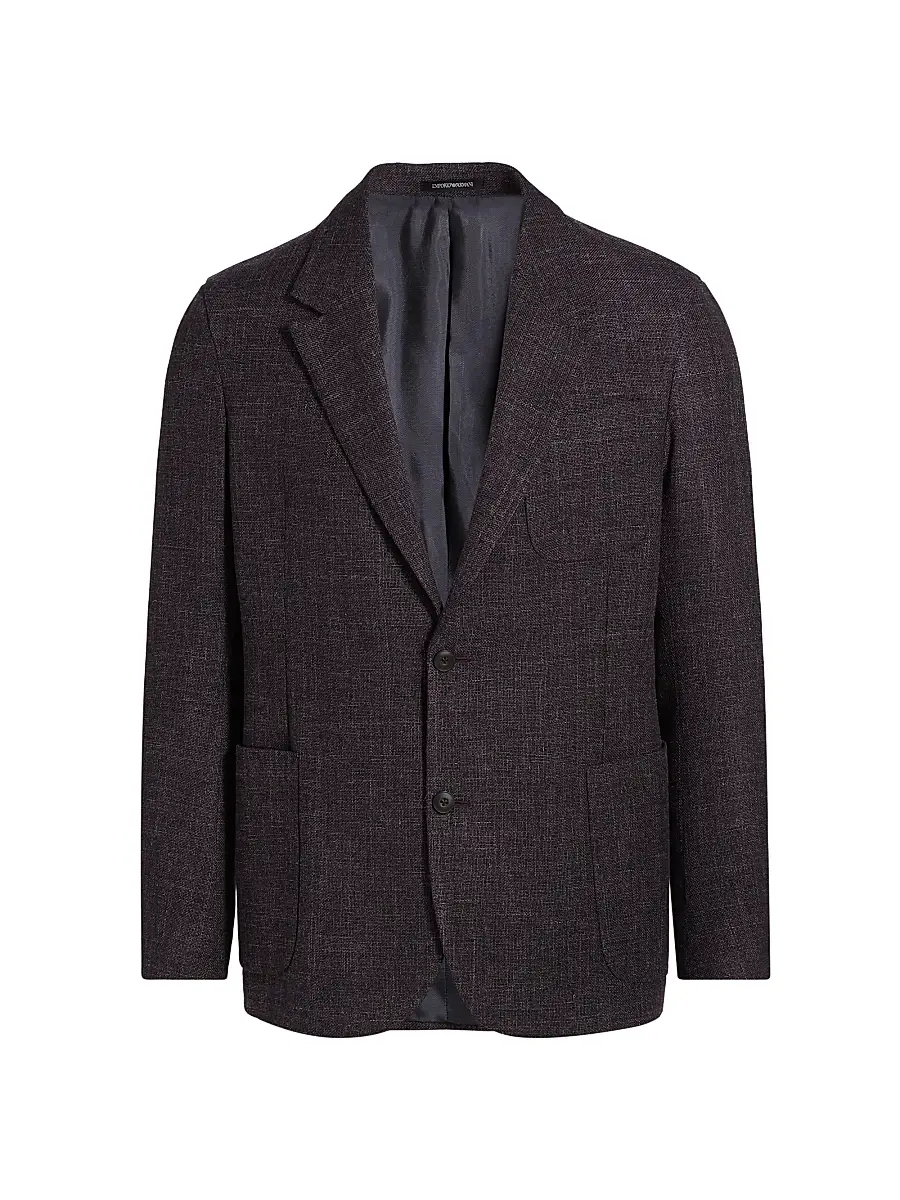 Men's Soft Wool, Silk, & Linen Blazer - Purple