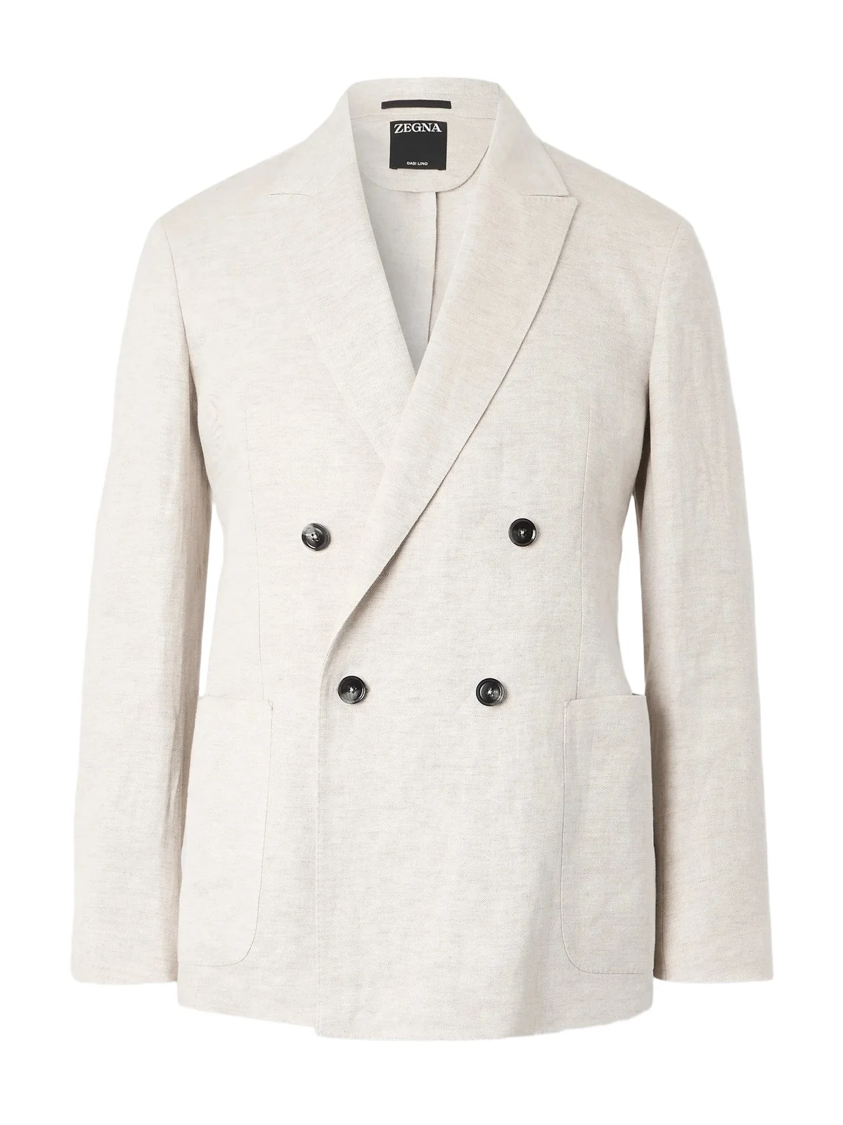 Double-Breasted Linen-Twill Suit Jacket - Men Double-Breasted Linen-Twill Suit Jacket - Men