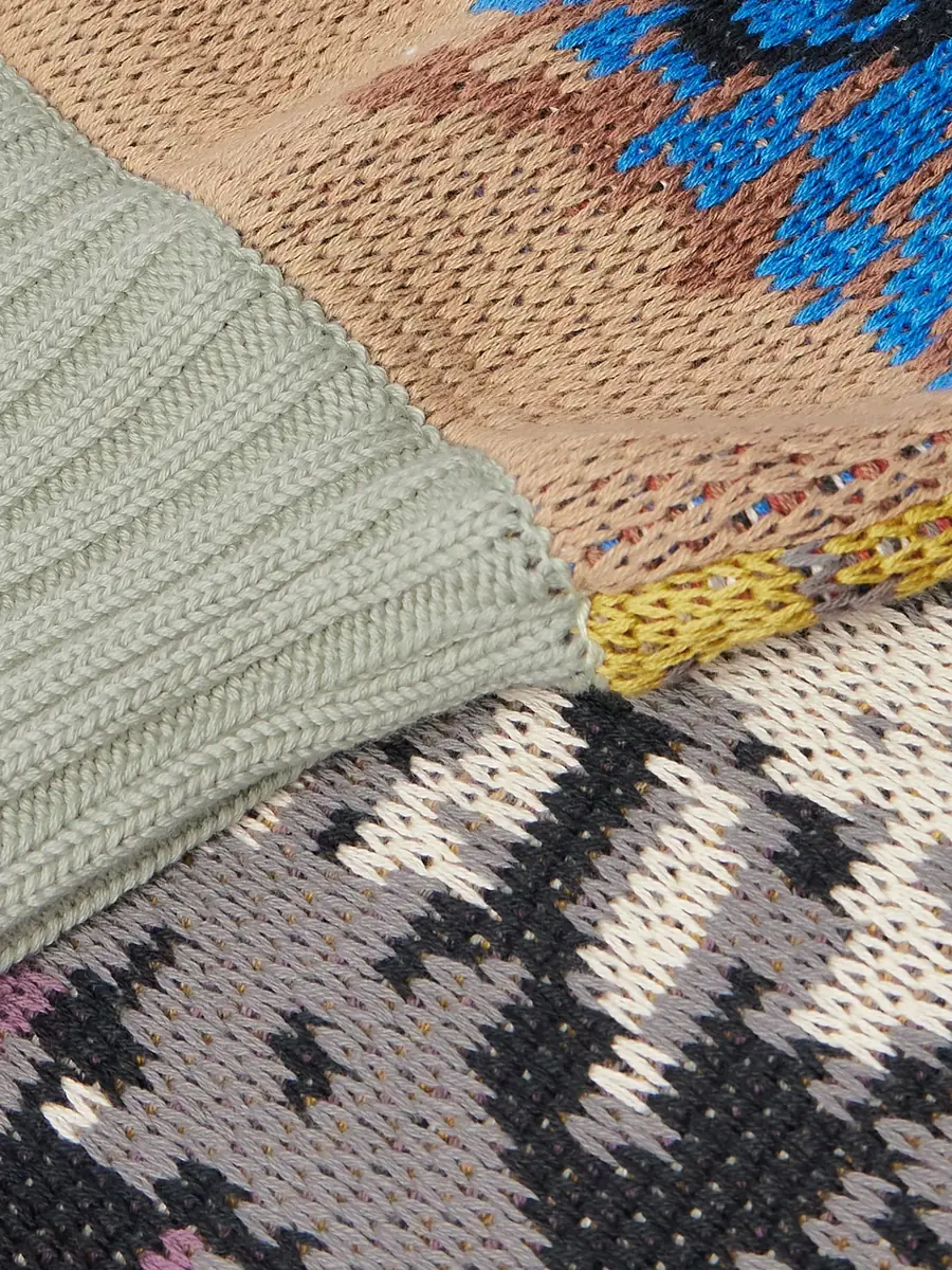 KAPITAL Patchwork Cotton-Blend Jacquard Sweater - Men | Thumbnail 4