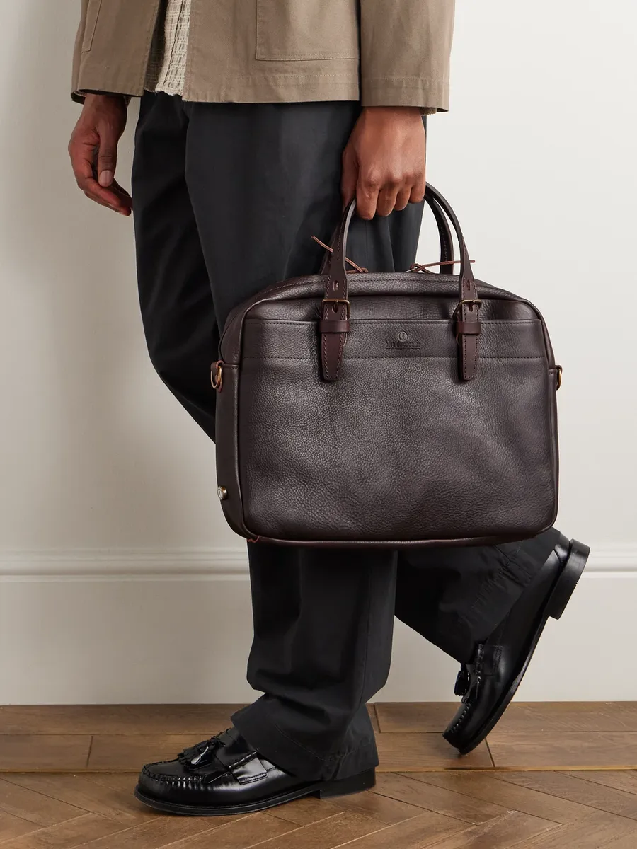 Bleu de Chauffe Folder Business Full-Grain Leather Briefcase - Men | Thumbnail 2 Bleu de Chauffe Folder Business Full-Grain Leather Briefcase - Men | Thumbnail 2