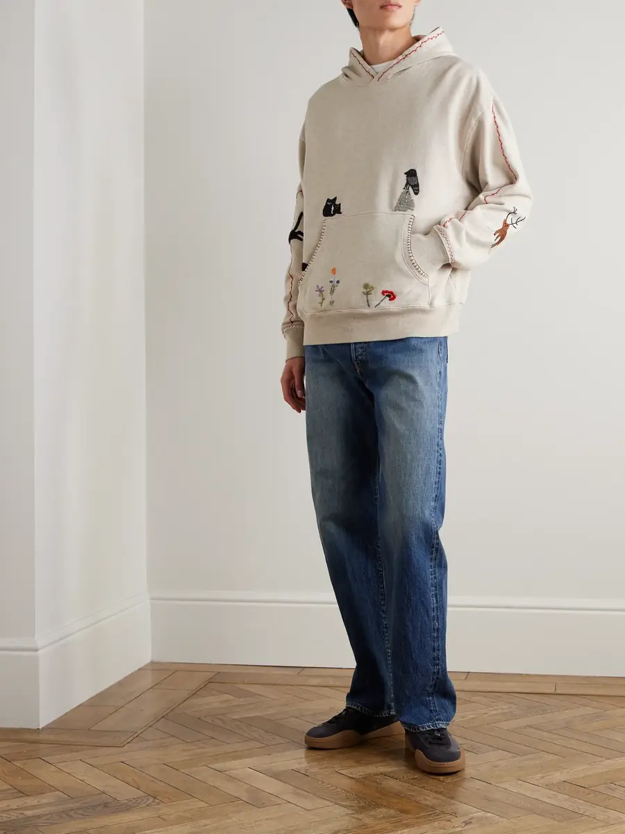 KAPITAL Embroidered Cotton-Jersey Hoodie - Men | Thumbnail 2 KAPITAL Embroidered Cotton-Jersey Hoodie - Men | Thumbnail 2