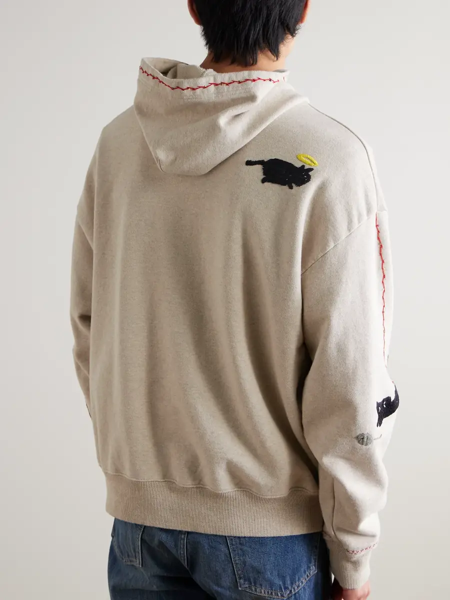 KAPITAL Embroidered Cotton-Jersey Hoodie - Men | Thumbnail 3 KAPITAL Embroidered Cotton-Jersey Hoodie - Men | Thumbnail 3