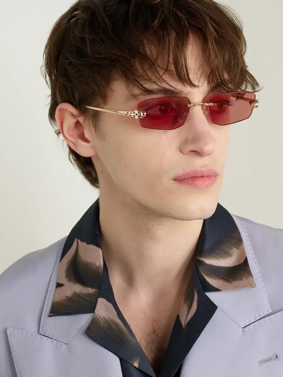 Cartier Eyewear Panthère de Cartier Rimless Rectangle-Frame Gold-Tone Sunglasses - Men | Thumbnail 2 Cartier Eyewear Panthère de Cartier Rimless Rectangle-Frame Gold-Tone Sunglasses - Men | Thumbnail 2