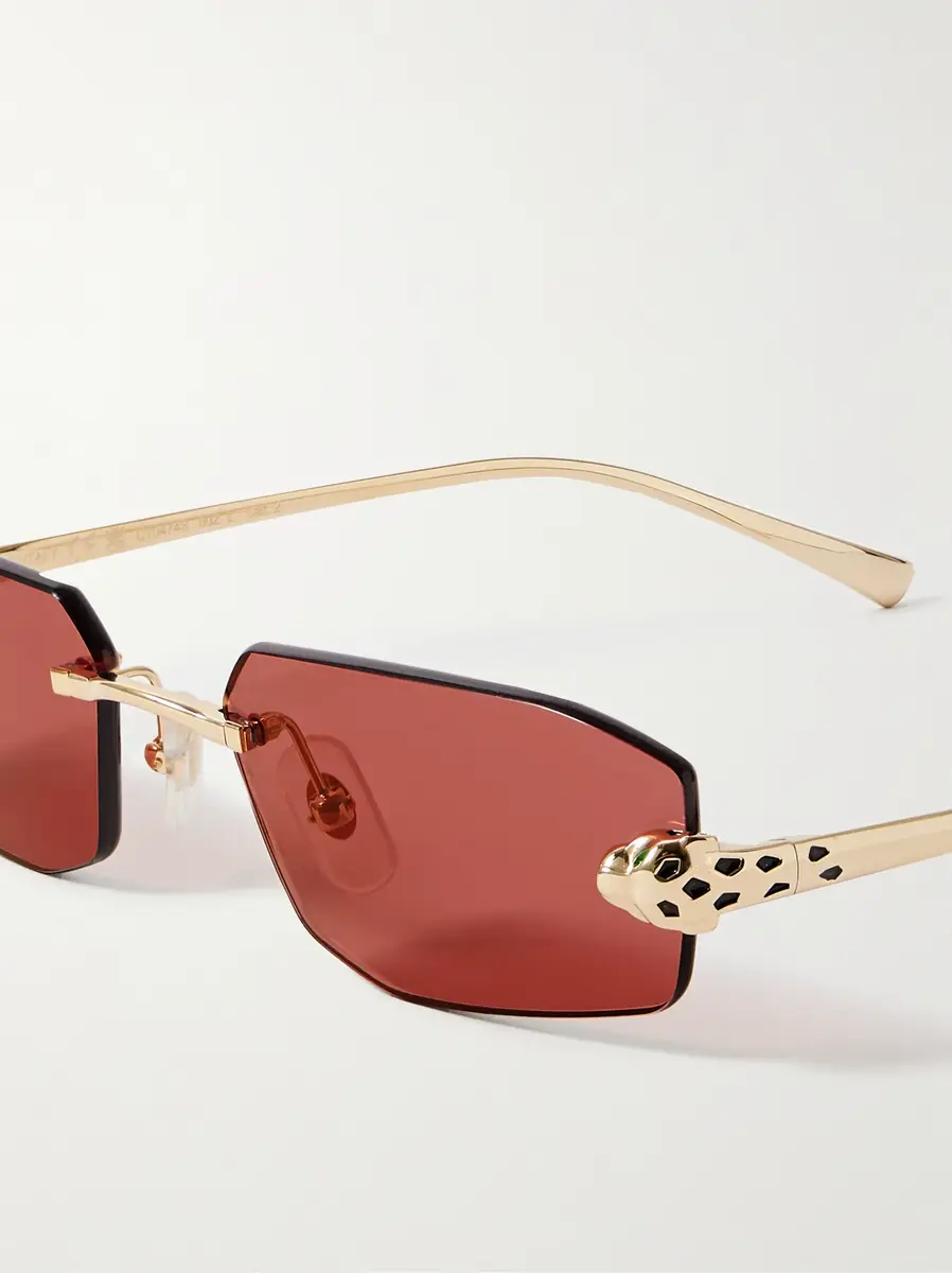 Cartier Eyewear Panthère de Cartier Rimless Rectangle-Frame Gold-Tone Sunglasses - Men | Thumbnail 3 Cartier Eyewear Panthère de Cartier Rimless Rectangle-Frame Gold-Tone Sunglasses - Men | Thumbnail 3