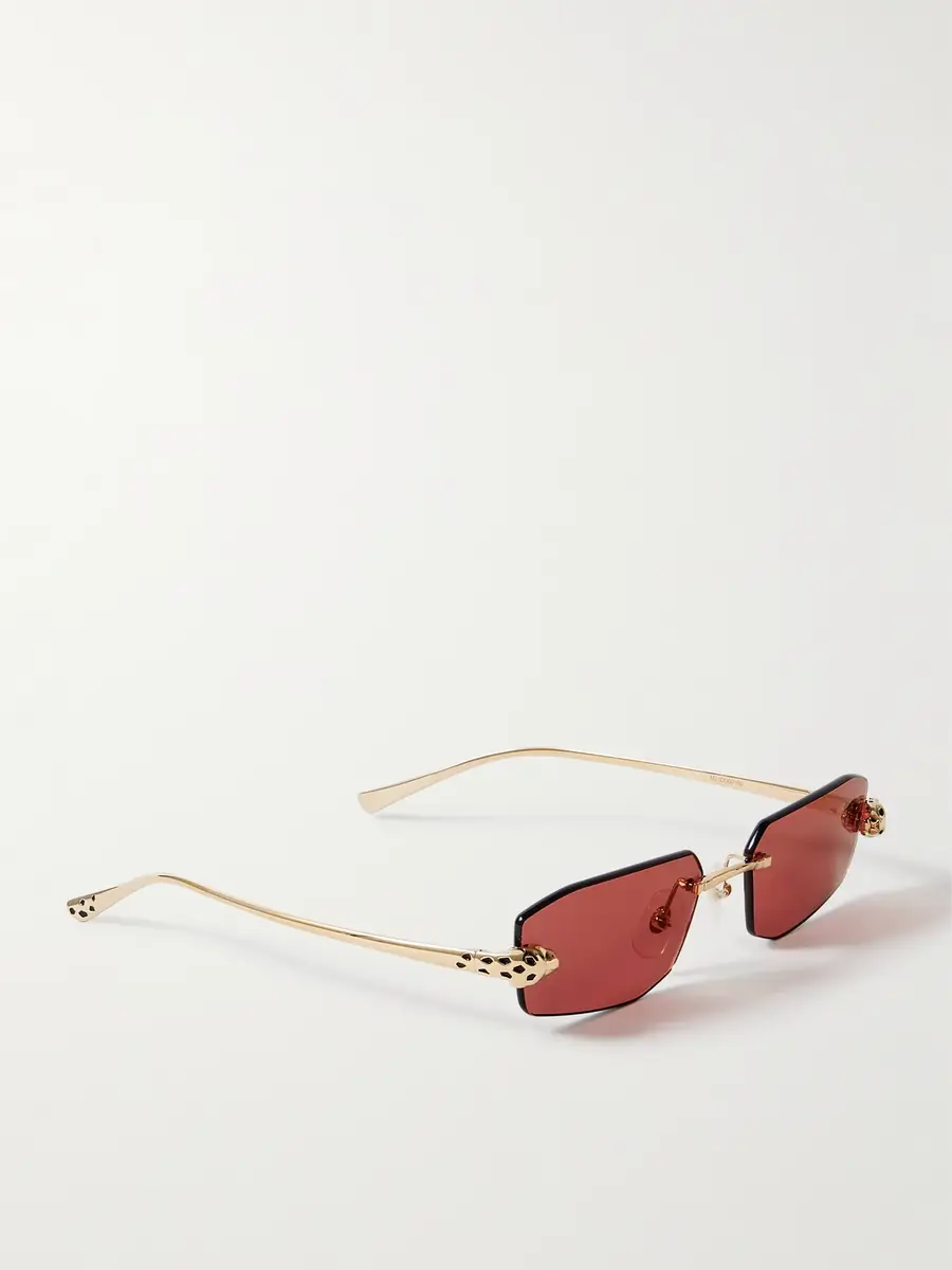 Cartier Eyewear Panthère de Cartier Rimless Rectangle-Frame Gold-Tone Sunglasses - Men | Thumbnail 4 Cartier Eyewear Panthère de Cartier Rimless Rectangle-Frame Gold-Tone Sunglasses - Men | Thumbnail 4