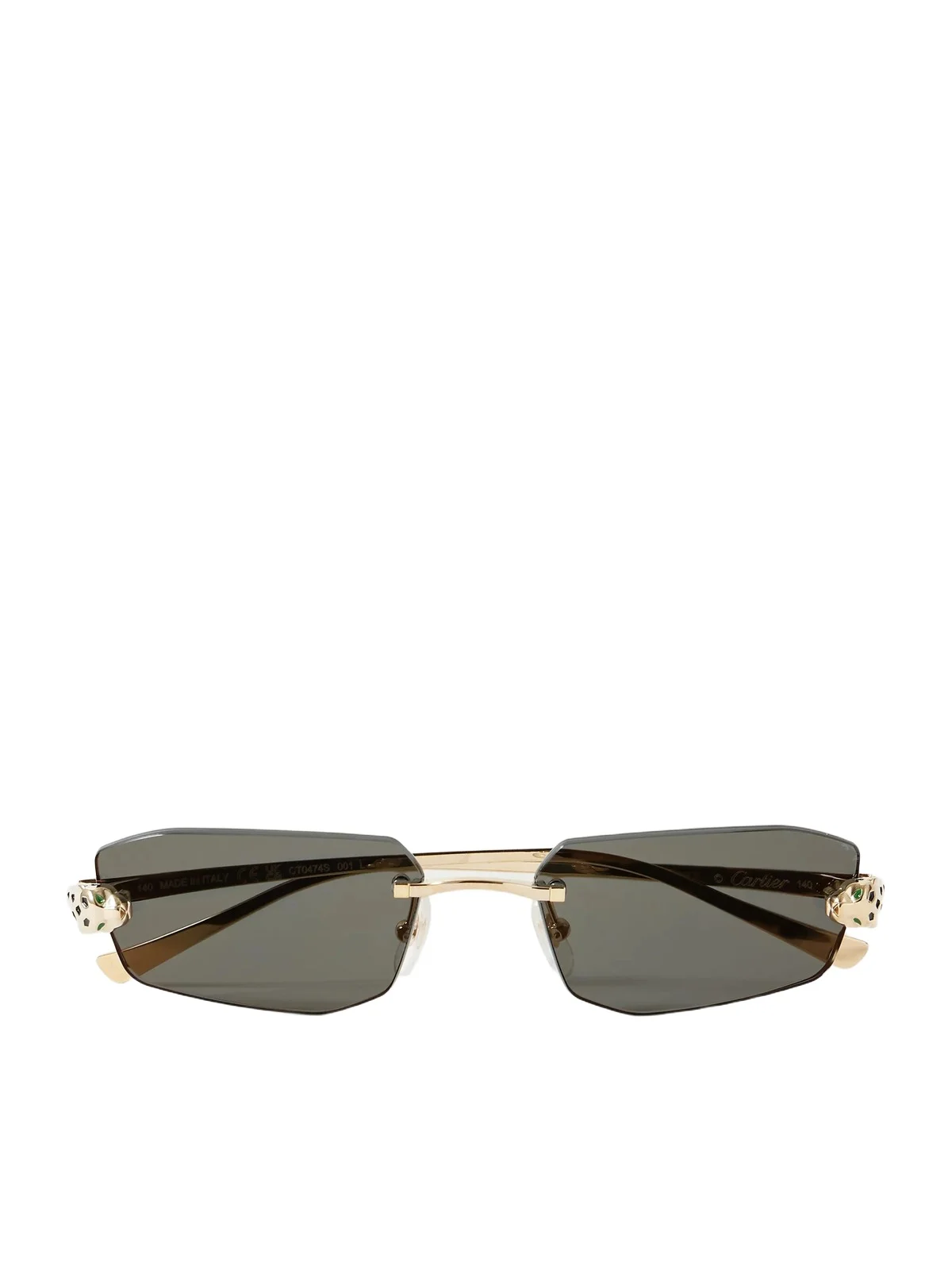 Cartier Eyewear Panthère de Cartier Rimless Square-Frame Gold-Tone Metal Sunglasses - Men