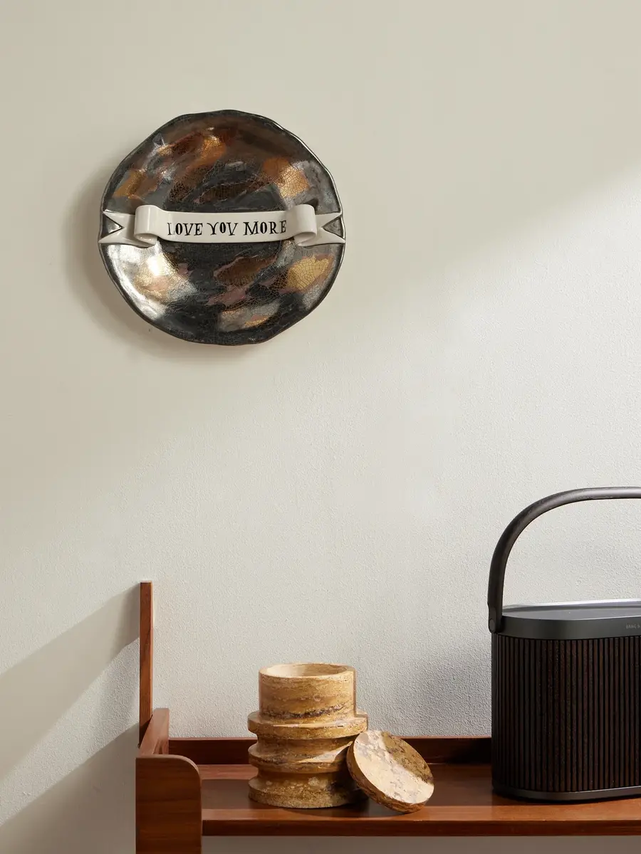 L'Objet Ruan Hoffmann Love You More Painted Earthenware Plate - Men | Thumbnail 2 L'Objet Ruan Hoffmann Love You More Painted Earthenware Plate - Men | Thumbnail 2