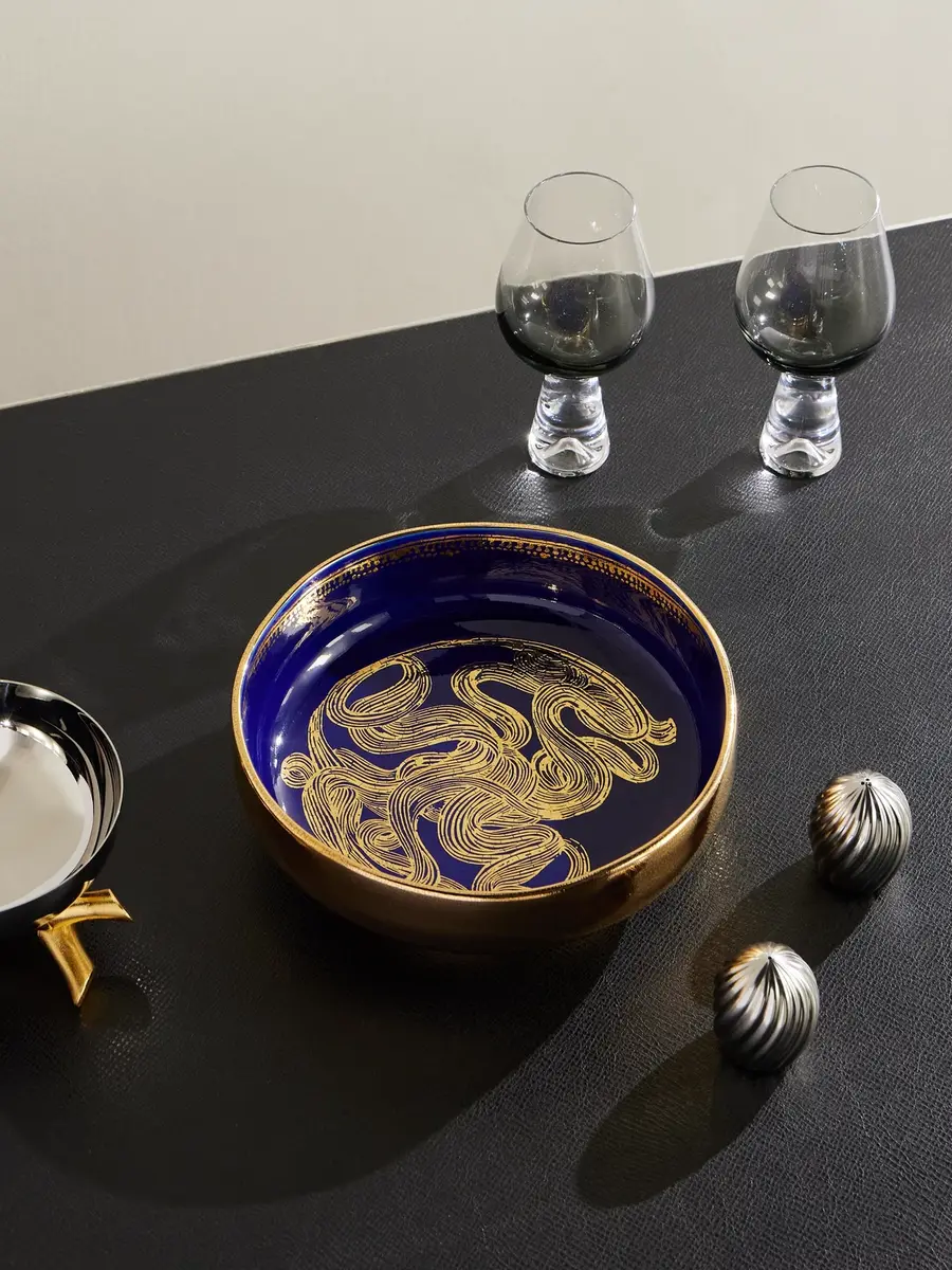 L'Objet Ruan Hoffmann Gold-Plated Painted Earthenware Bowl - Men | Thumbnail 2 L'Objet Ruan Hoffmann Gold-Plated Painted Earthenware Bowl - Men | Thumbnail 2