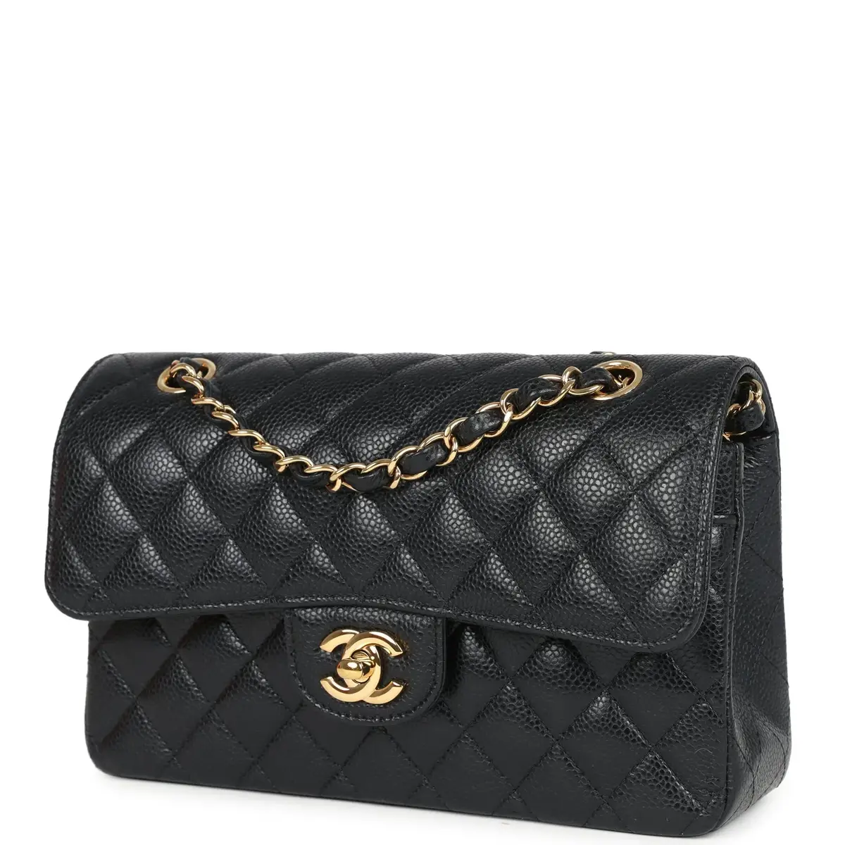 Chanel Chanel Small Classic Double Flap Bag Black Caviar Gold Hardware | Thumbnail 5