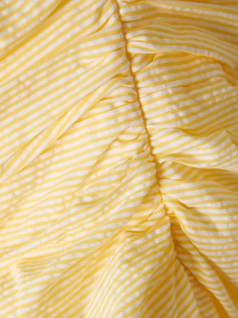 BERNADETTE Vera Strapless Ruched Striped Cotton-seersucker Maxi Dress | Thumbnail 4 BERNADETTE Vera Strapless Ruched Striped Cotton-seersucker Maxi Dress | Thumbnail 4