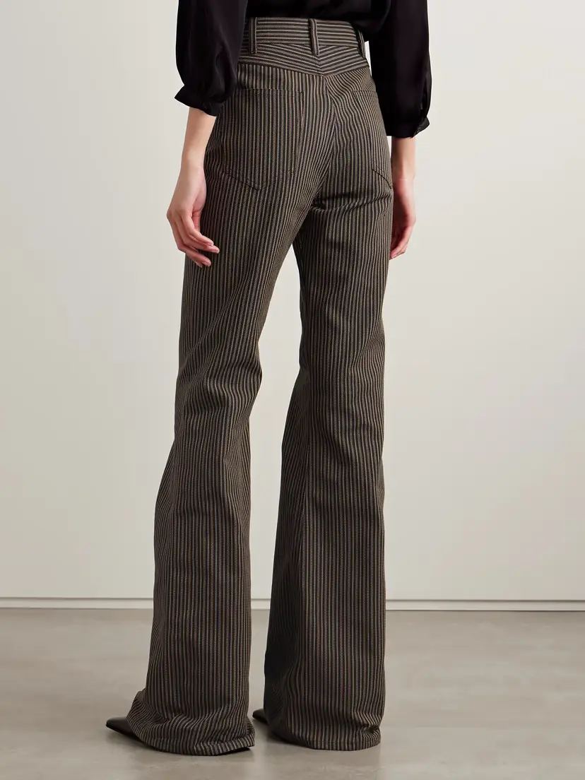 Nili Lotan Roe Striped Cotton-twill Flared Pants | Thumbnail 4 Nili Lotan Roe Striped Cotton-twill Flared Pants | Thumbnail 4