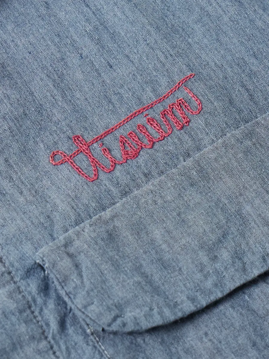 Visvim Keesey Convertible-Collar Logo-Embroidered Cotton and Silk-Blend Chambray Shirt - Men | Thumbnail 4 Visvim Keesey Convertible-Collar Logo-Embroidered Cotton and Silk-Blend Chambray Shirt - Men | Thumbnail 4