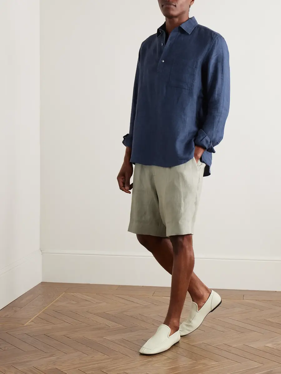 Zegna Oasi Linen Half-Placket Shirt - Men | Thumbnail 2 Zegna Oasi Linen Half-Placket Shirt - Men | Thumbnail 2