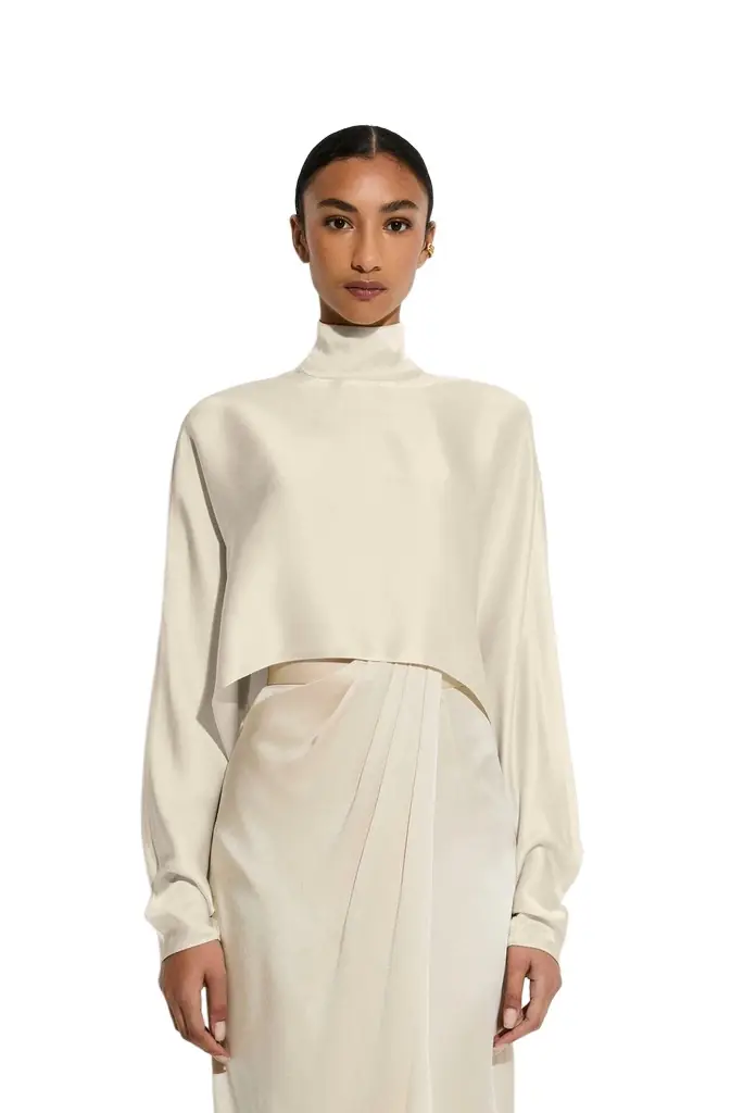 LAPOINTE Satin Caftan Top | Image 1 LAPOINTE Satin Caftan Top | Image 1