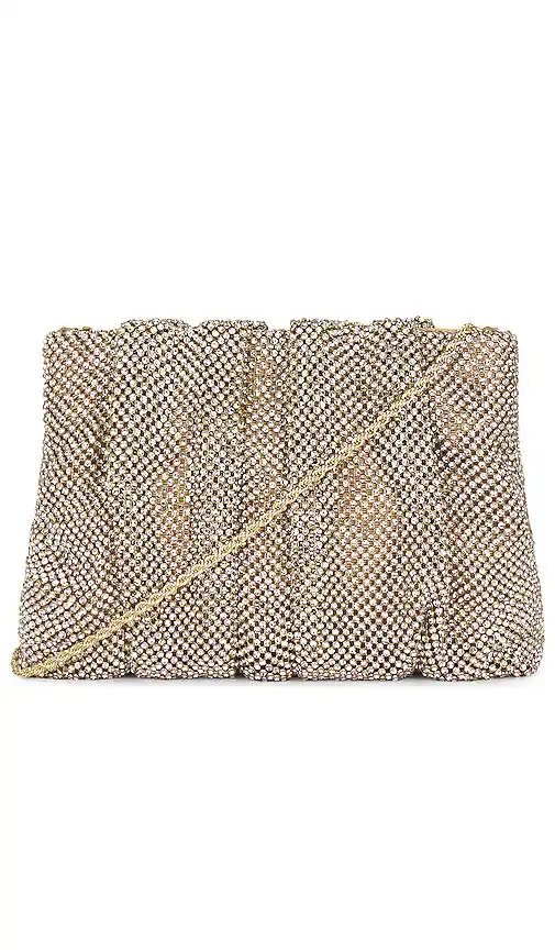 Loeffler Randall Crystal Gathered Flat Clutch