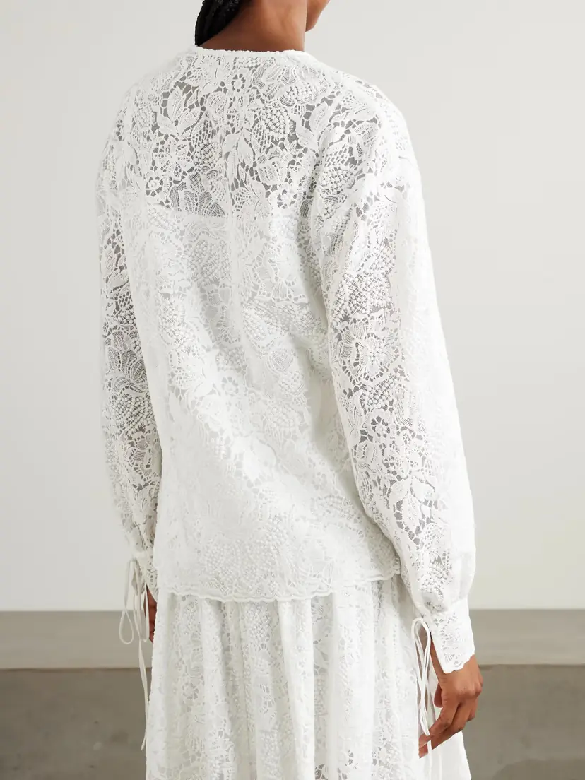 Erdem Tie-neck Cotton-lace Blouse | Thumbnail 4