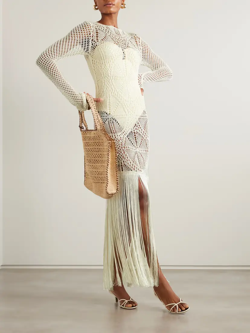 Stella McCartney Fringed Crocheted Maxi Dress | Thumbnail 2 Stella McCartney Fringed Crocheted Maxi Dress | Thumbnail 2